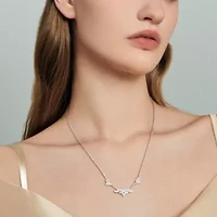 Lab Grown Diamond Necklace in 14k White Gold- 17 in