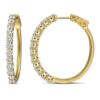 Lab Grown Diamond Hoop Earrings in 10k Yellow Gold