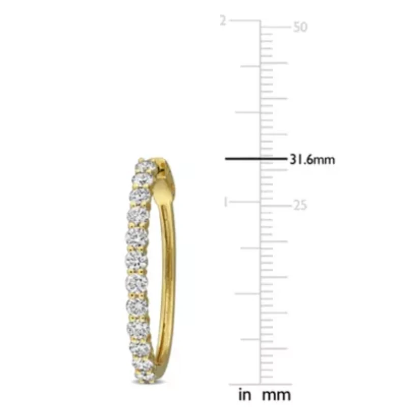Lab Grown Diamond Hoop Earrings in 10k Yellow Gold
