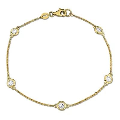 Lab Grown Diamond Bracelet in 14k Yellow Gold- 7 in