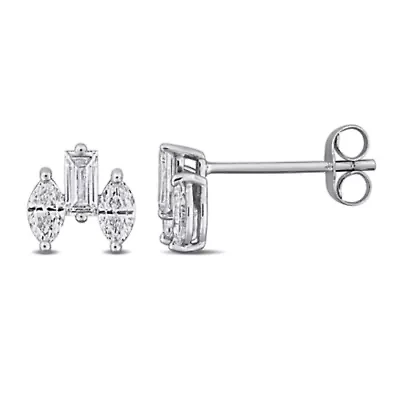 Lab Grown Diamond Earrings in 14k White Gold