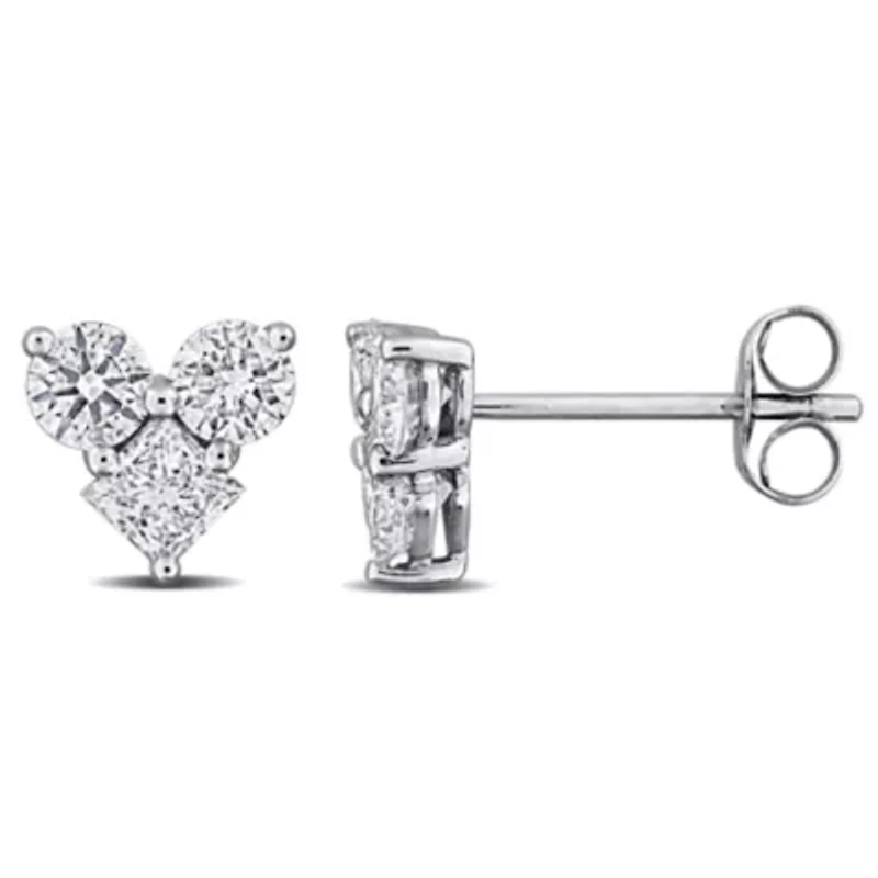Lab Grown Diamond Earring in 14k White Gold