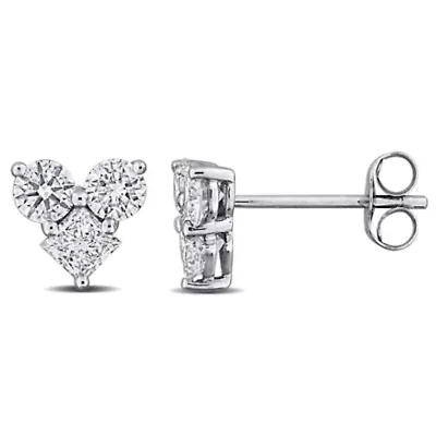 Lab Grown Diamond Earring in 14k White Gold