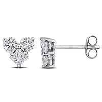 Lab Grown Diamond Earring in 14k White Gold