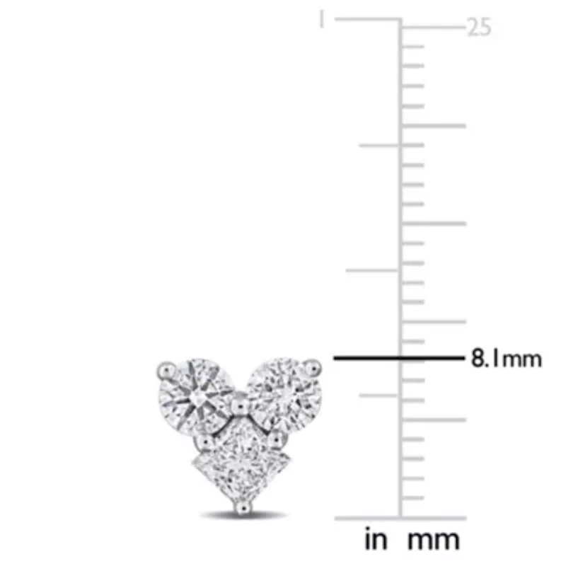 Lab Grown Diamond Earring in 14k White Gold