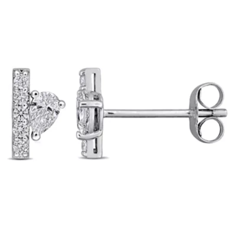 Lab Grown Diamond Earrings in 14k White Gold