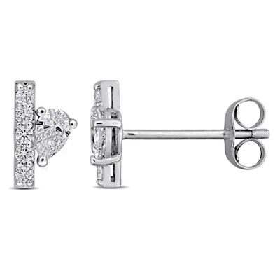 Lab Grown Diamond Earrings in 14k White Gold