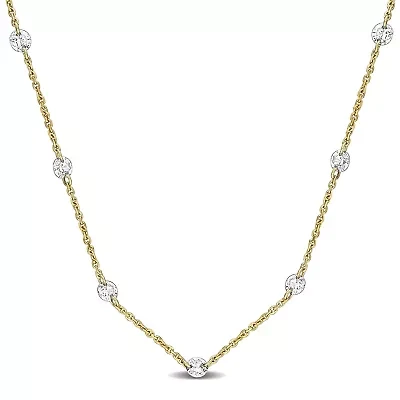 Lab Grown Diamond Necklace in 14k Yellow Gold- 17 in