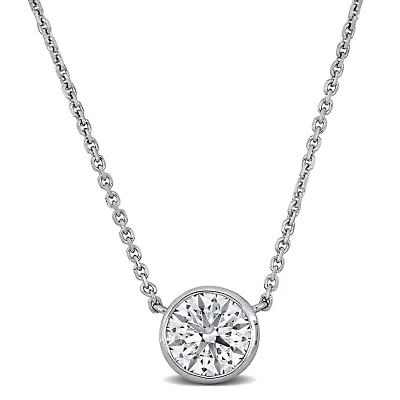 Lab Grown Diamond Necklace in 14k White Gold- 17 in