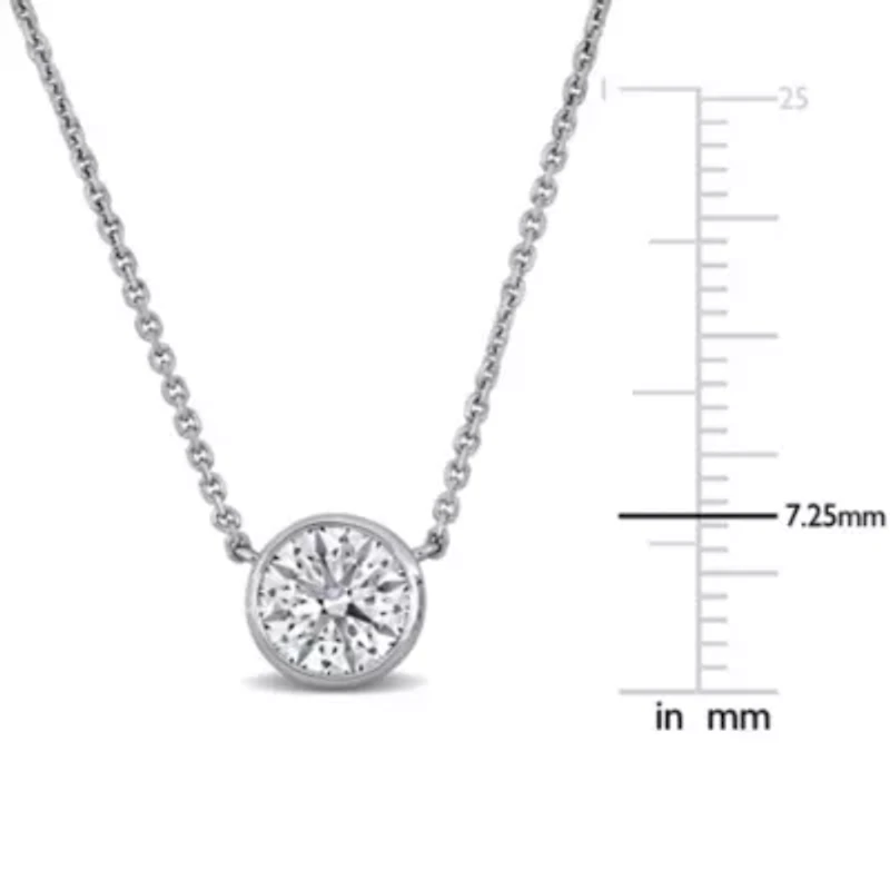 Lab Grown Diamond Necklace in 14k White Gold- 17 in