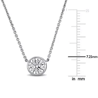 Lab Grown Diamond Necklace in 14k White Gold- 17 in