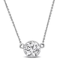 Lab Grown Diamond Necklace in 14k White Gold- 17 in