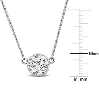 Lab Grown Diamond Necklace in 14k White Gold- 17 in