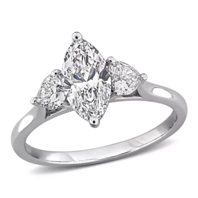 Lab Grown Diamonds Ring 14k White Gold