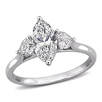 Lab Grown Diamonds Ring 14k White Gold
