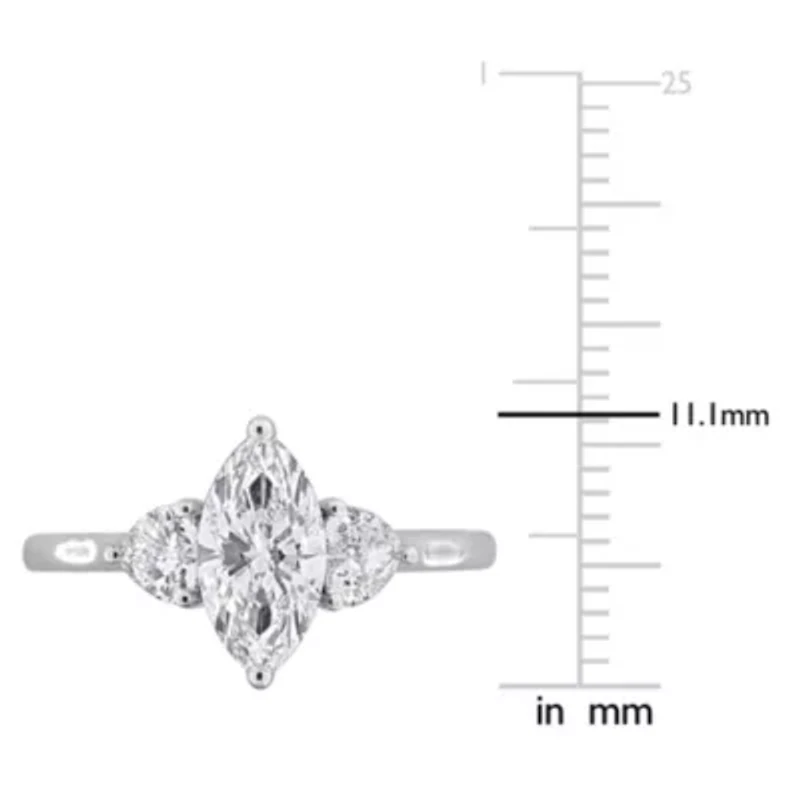 Lab Grown Diamonds Ring 14k White Gold