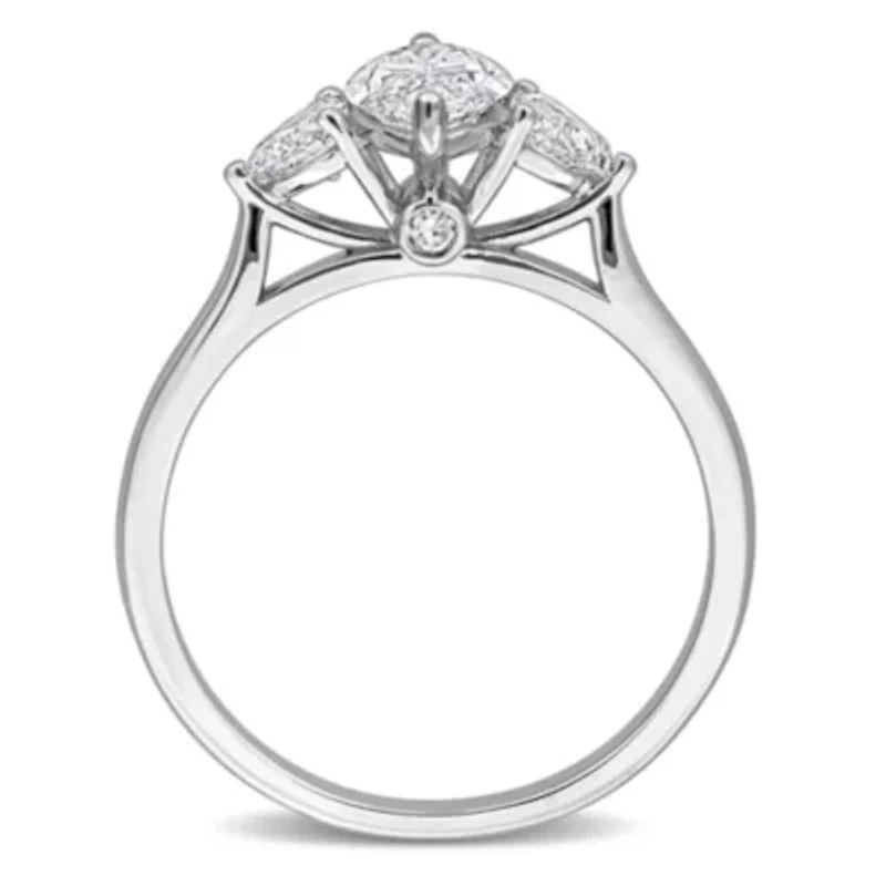 Lab Grown Diamonds Ring 14k White Gold