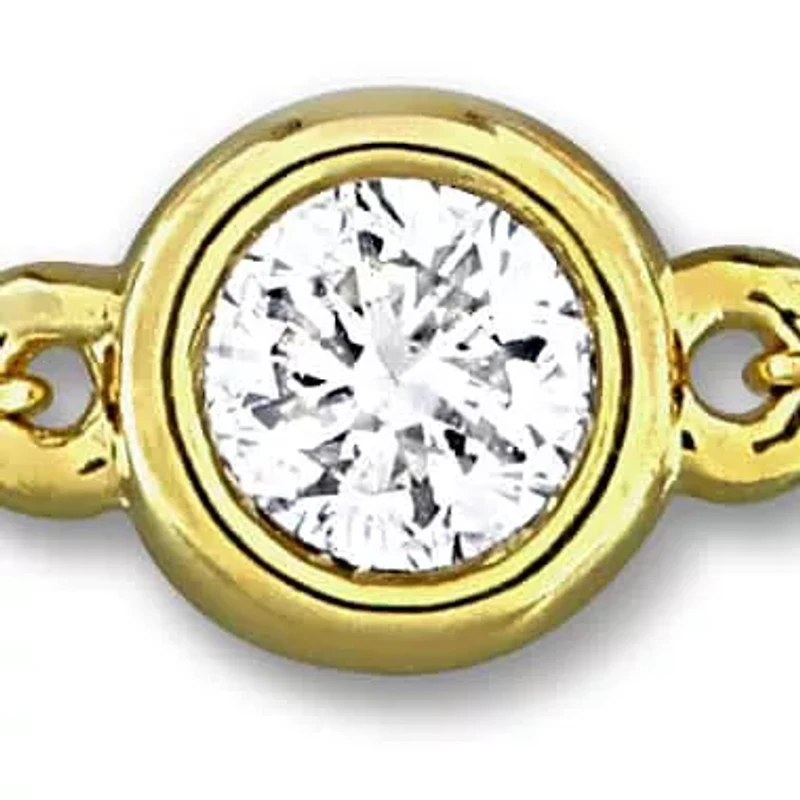 Lab Grown Diamond Bracelet in Yellow Plated Sterling Silver- 7 in