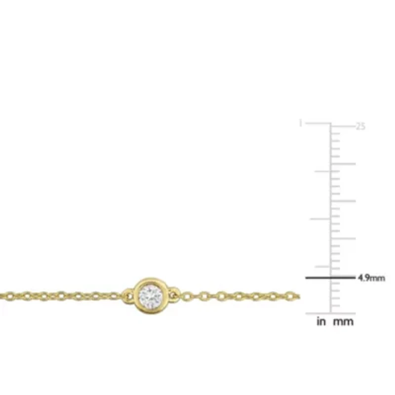 Lab Grown Diamond Bracelet in Yellow Plated Sterling Silver- 7 in