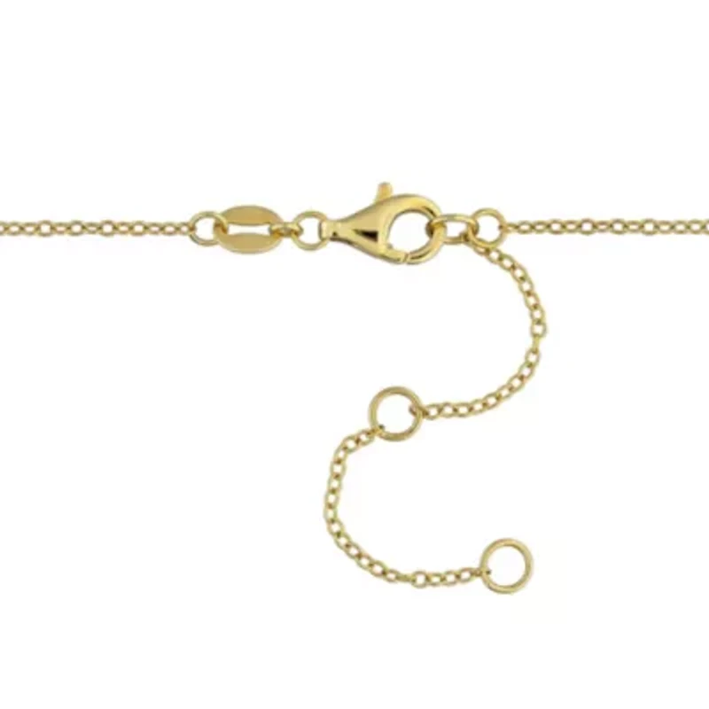 Lab Grown Diamond Necklace in Yellow Plated Sterling Silver- 16 in