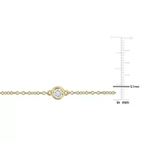 Lab Grown Diamond Necklace in Yellow Plated Sterling Silver- 16 in