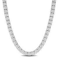 Lab Grown Diamond Necklace in Sterling Silver- in