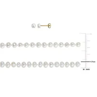 Baby Set of 3-4mm Freshwater Cultured Pearl Necklace, Bracelet & Earrings in 10K Yellow Gold