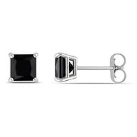 Black Diamond Earrings in 14k White Gold