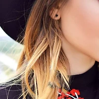 Black Diamond Earrings in 14k White Gold