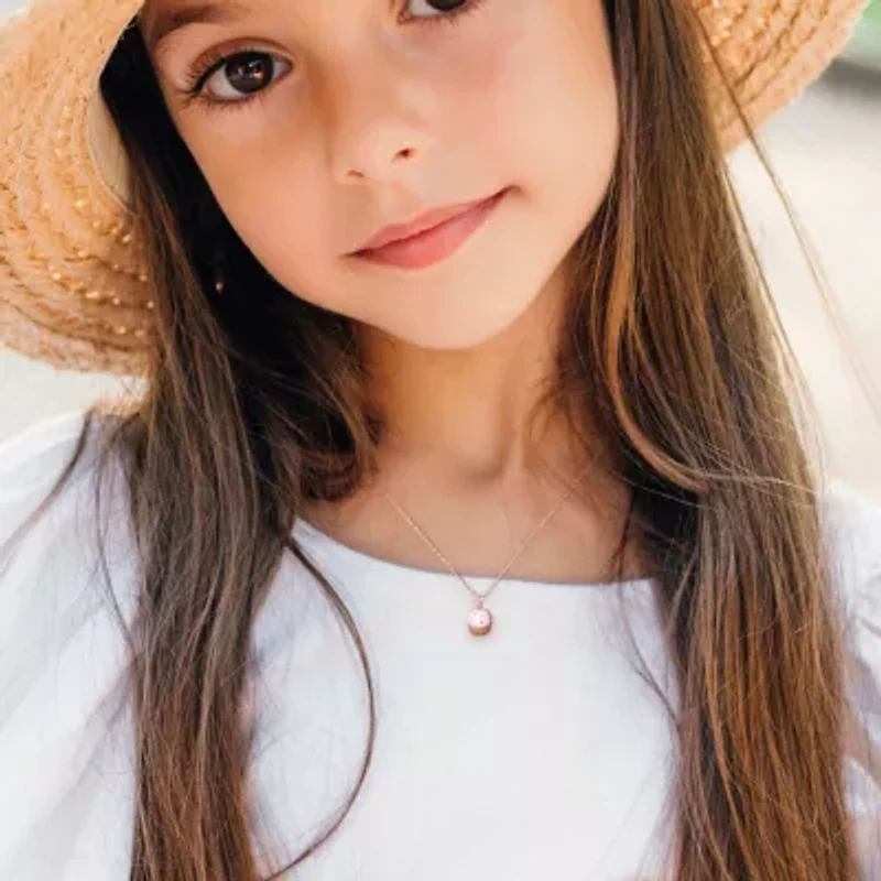 Children's Cupcake Pendant in Rose Plated Sterling Silver - 14"+2"Ext.