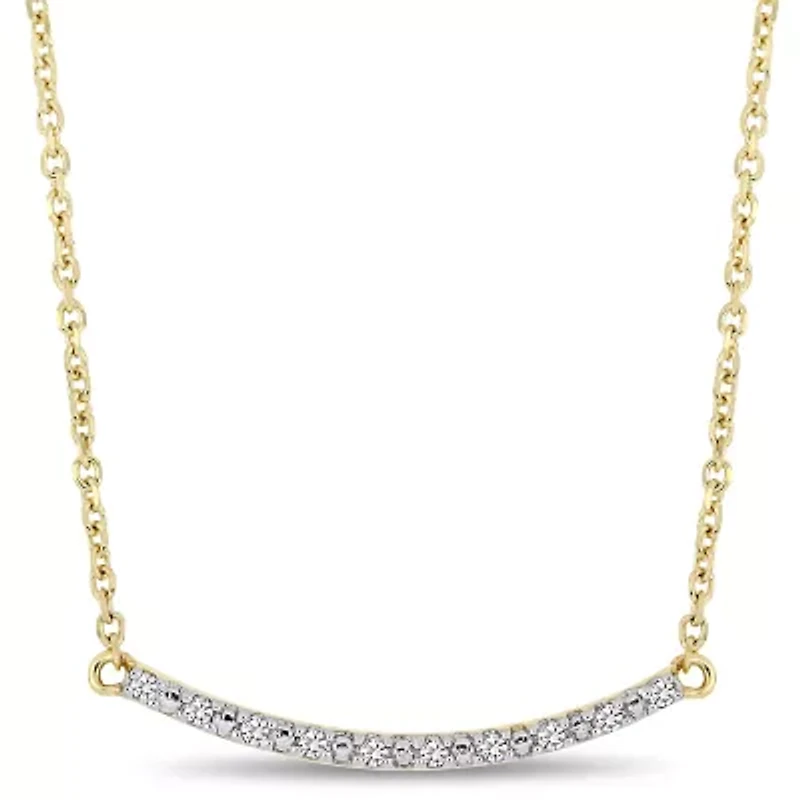 Kid's Diamond Necklace in 10k Yellow Gold - 13" + 2" Ext.
