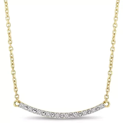 Kid's Diamond Necklace in 10k Yellow Gold - 13" + 2" Ext.