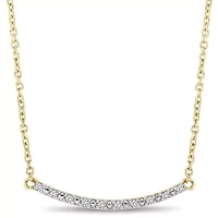 Kid's Diamond Necklace in 10k Yellow Gold - 13" + 2" Ext.