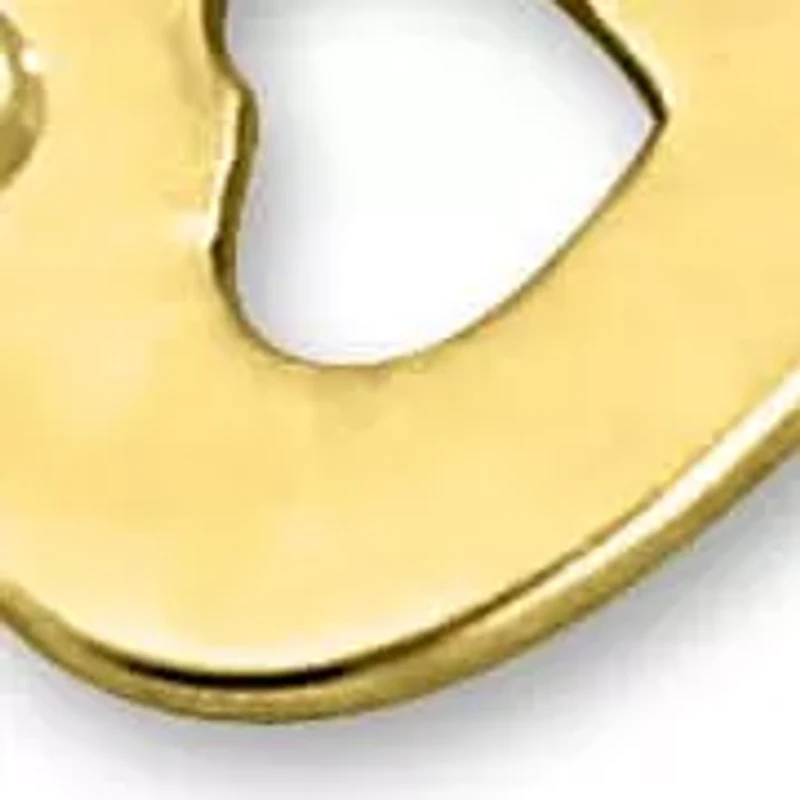 Kid's Enamel Heeart Charm Rolo Bracelet in 14K Yellow Gold - 6.5 + 0.5" Ext.