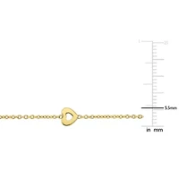 Kid's Enamel Heeart Charm Rolo Bracelet in 14K Yellow Gold - 6.5 + 0.5" Ext.