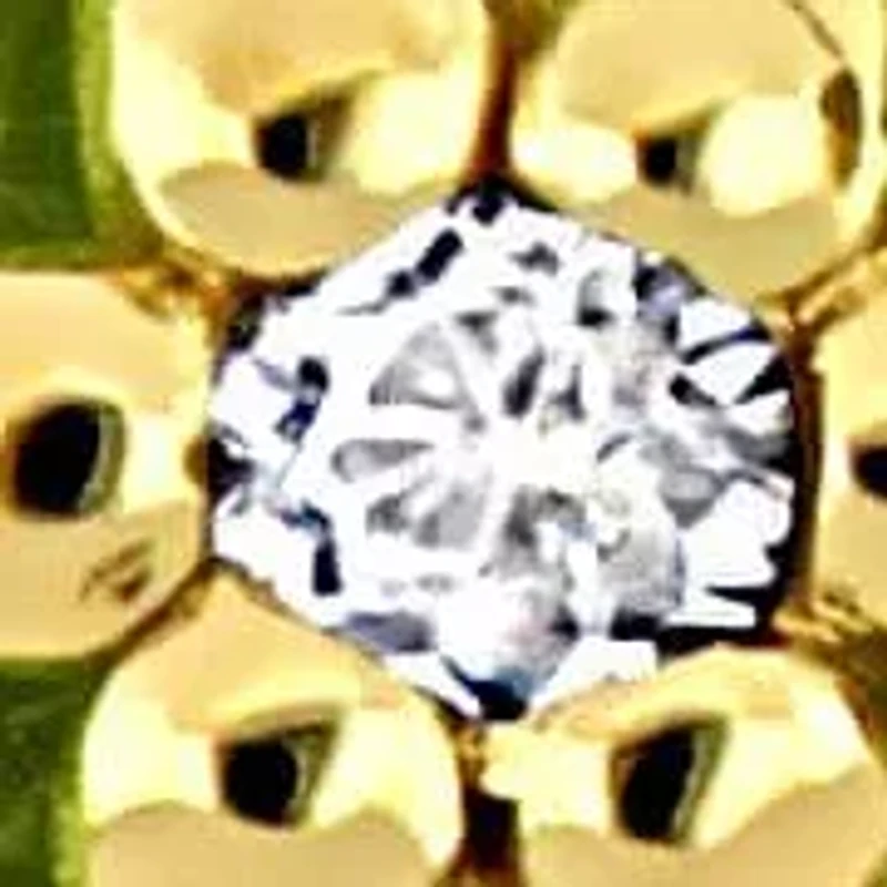 Peridot & White Topaz Flower Earrings in Yellow Plated Sterling Silver