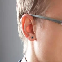 Men's 2-Piece Set Lapis & Hematite Earrings in Two-Tone Sterling Silver