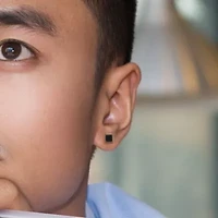 Men's 2-Piece Set Black Onyx Earrings in Yellow Plated Sterling Silver