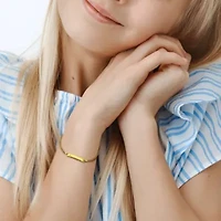 Kid's 2mm Curb Chain Bracelet in 14K Yellow Gold - 4.5 + 1" Ext.