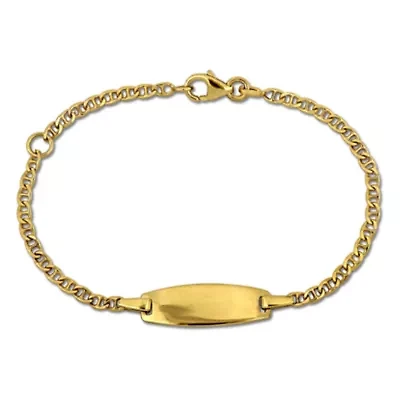 Kid's 2mm Marine Link Chain Bracelet in 14K Yellow Gold - 4.5"+1"EXT