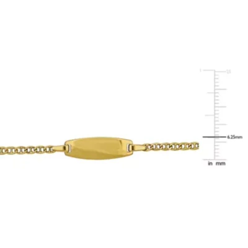 Kid's 2mm Marine Link Chain Bracelet in 14K Yellow Gold - 4.5"+1"EXT