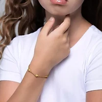 Kid's 2mm Cable Link Heart Bracelet in 14K Yellow Gold - 5.5 In