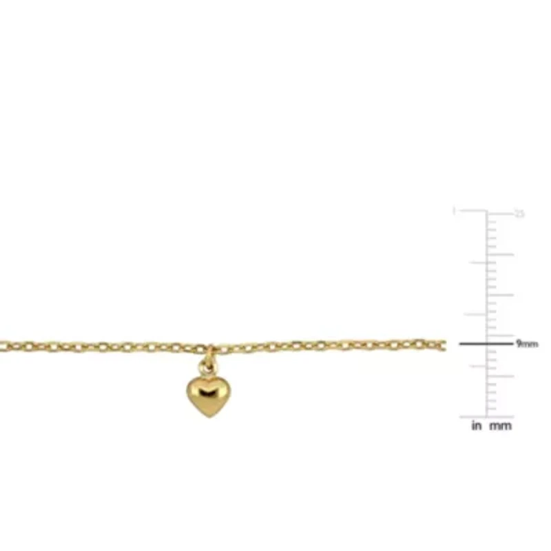 Kid's Five Charm Station Necklace in 14K Yellow Gold - 14"+ 2"ext