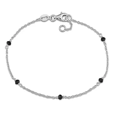 Black Diamond Bracelet in Sterling Silver - 7 + 0.5 Ext.