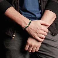 Men's 4-Piece Set Multi Gemstone Stretchable Bracelet in Yellow Plated Sterling Silver