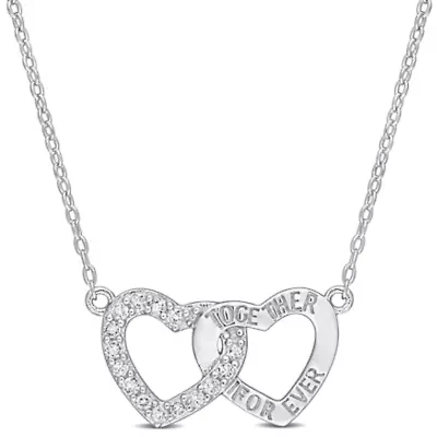 White Topaz Pendant with Chain in Sterling Silver