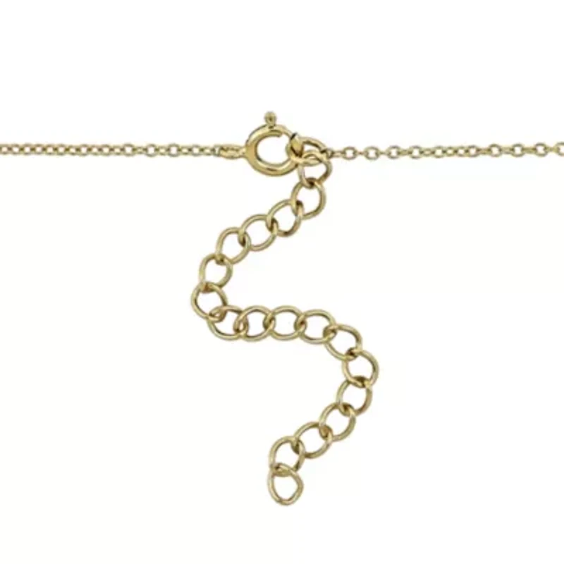 Black Onyx Necklace in Yellow Plated Sterling Silver - 18"+ 2"ext