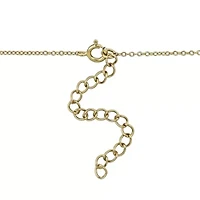 Black Onyx Necklace in Yellow Plated Sterling Silver - 18"+ 2"ext