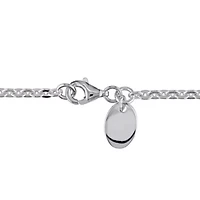 Cross Chain Necklace in Black Enamel Sterling Silver, 18"