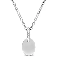 Oval Pendant with Chain in Sterling Silver